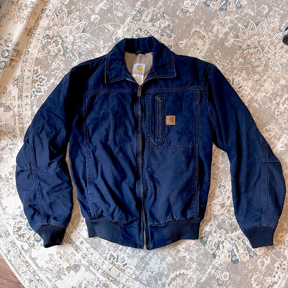 Carhartt soft shell fabric jacket in navy blue